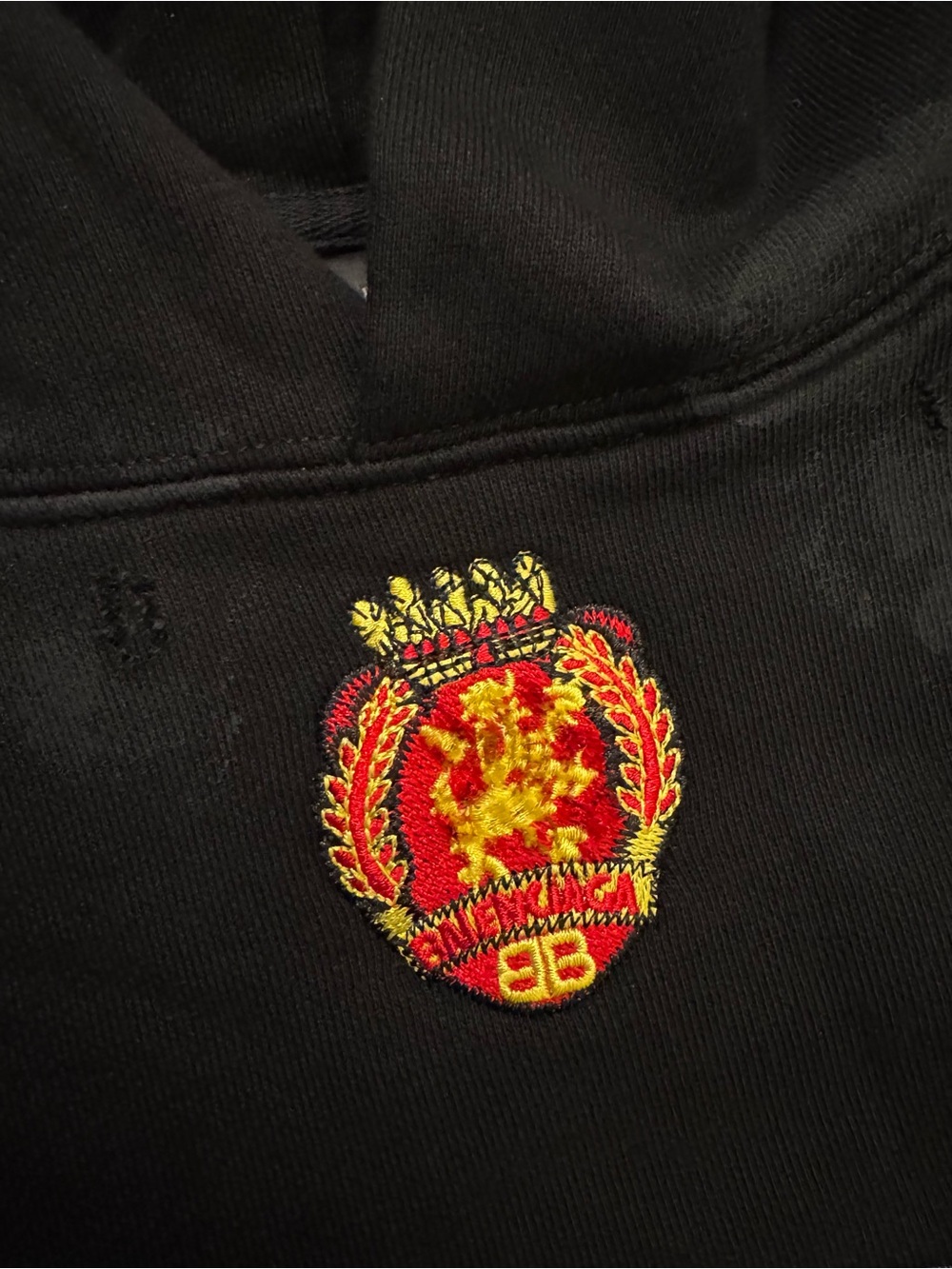 Balenciaga Black Logo Patchwork Hoodie - Picture 5 of 9